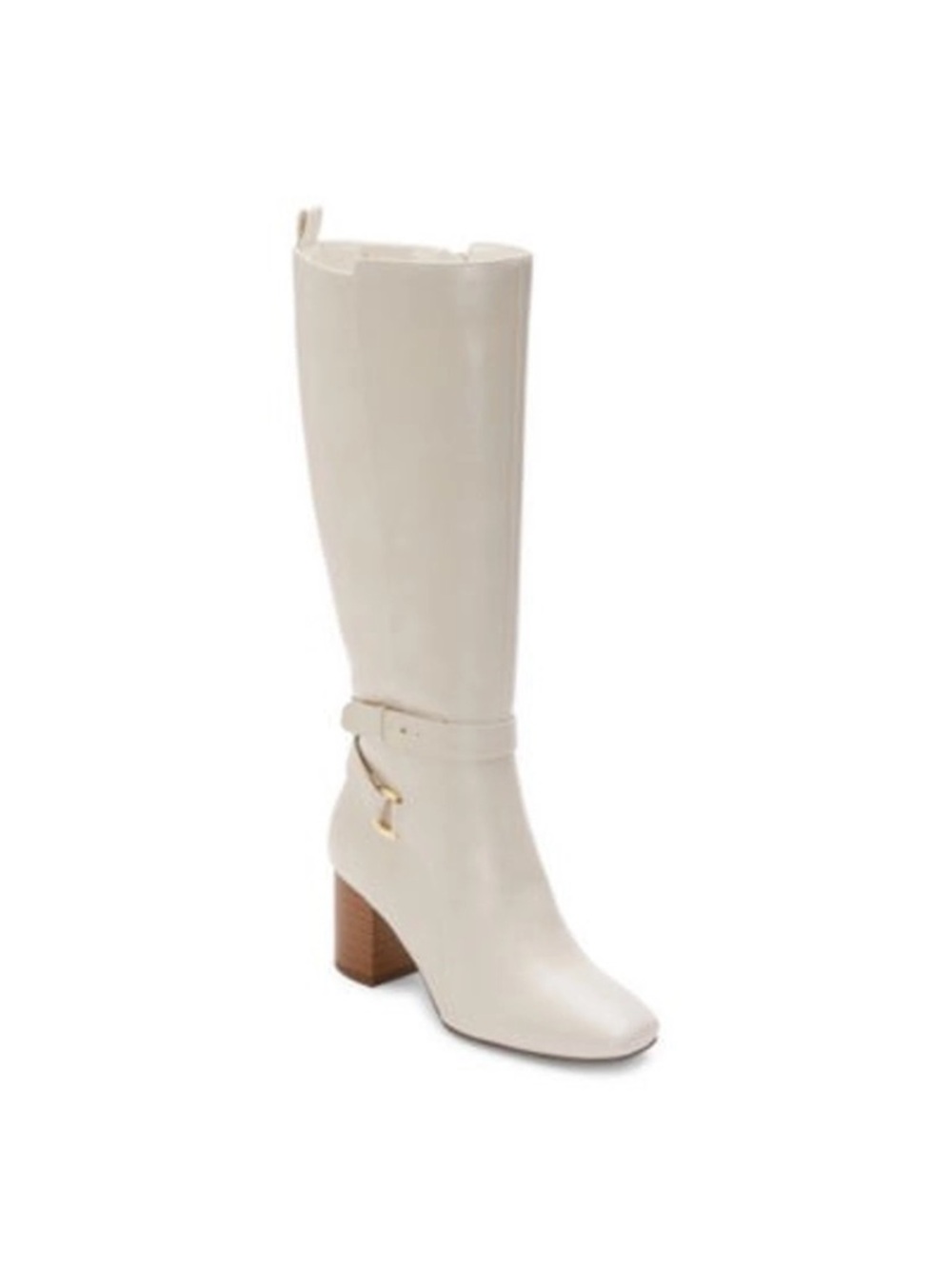 Liz Claiborne Women's Cream Mid-Calf Block Heel Boots 10